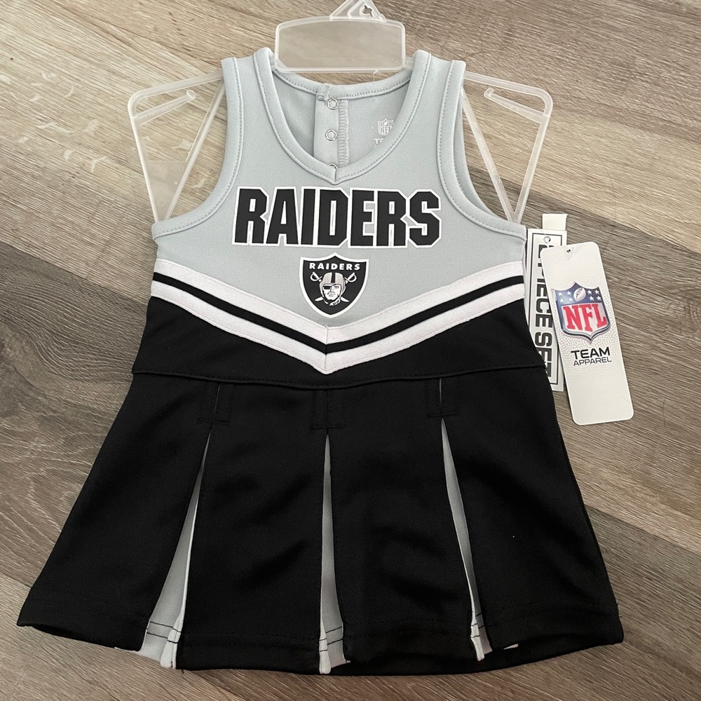 NWT Raiders Cheer Baby NFL Team Apparel 12 mo 2 piece set